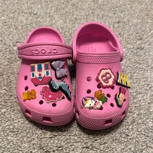 Crocs Kids Pink Clogs with Charms